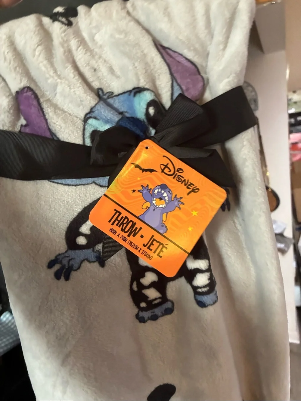 Stitch Skeleton Plush throw blanket